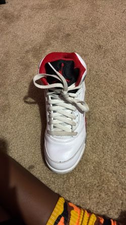Jordon5,white and red, size:5.5man