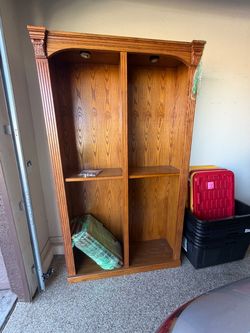 Oak bookshelves