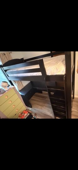 Loft Bed Cama Alta Color Negro