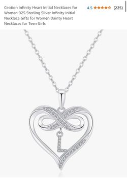 925 Sterling Silver Dainty Letter Pendant Necklaces