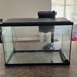 10 Gal Fish Tank, With Additional 20 Gal Filter 
