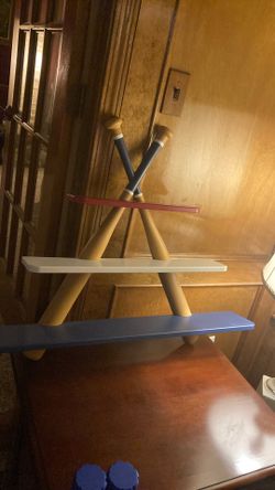 Baseball Shelf Vintage Shelving Bats and shelves look Nice Gift For Toys Books