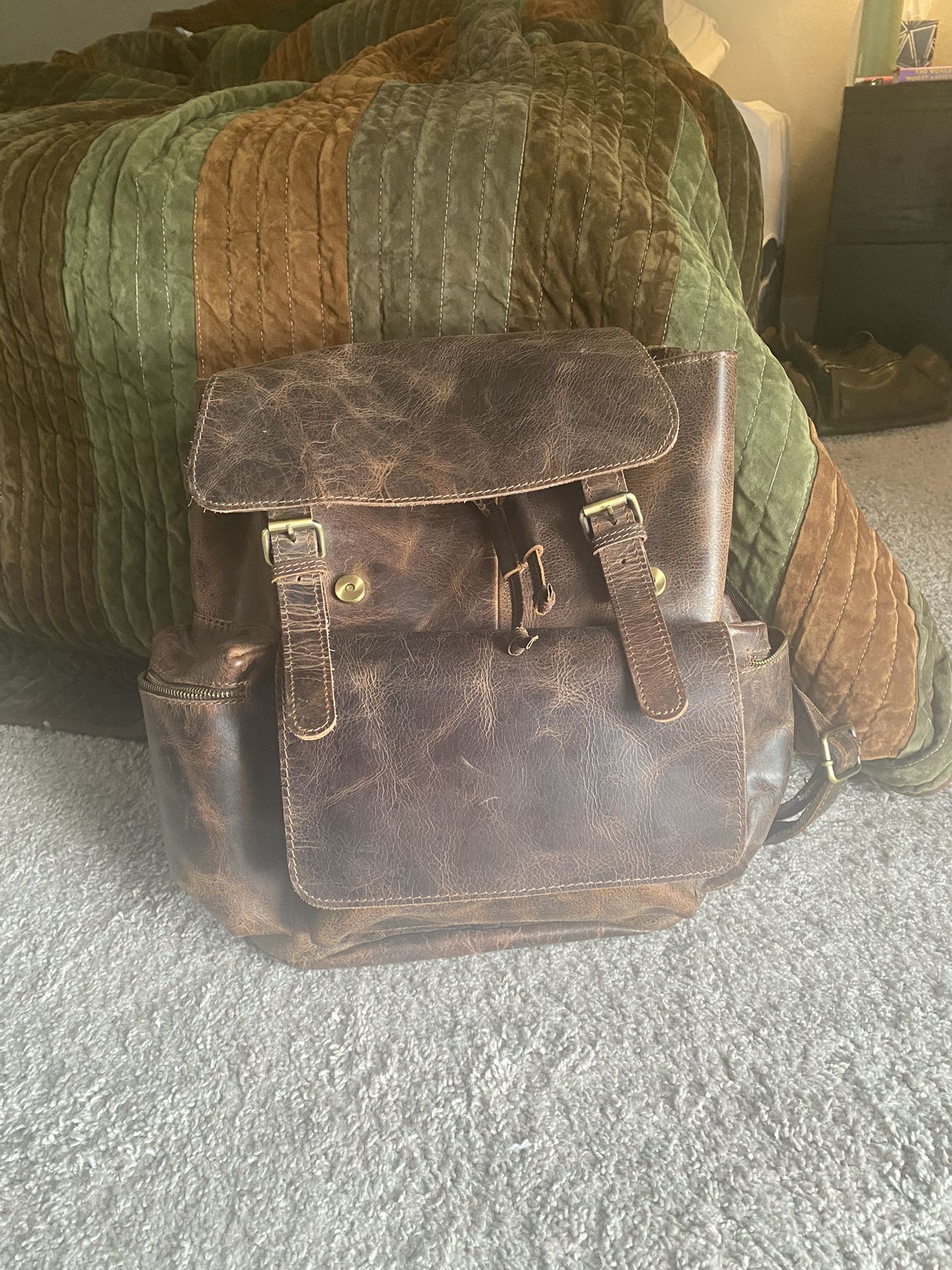 Emerson Brown Leather Backpack