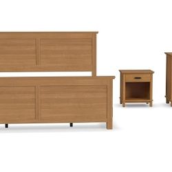 Homestyles Oak Park King Bed, Two Nightstands and Dresser, Brown