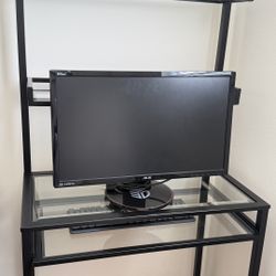 Tempered Glass Top Computer Desk