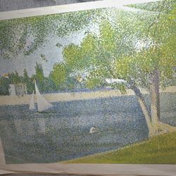 George's Seurat French Pointilist Painter Poster 22" X 28" In Fair Condition 