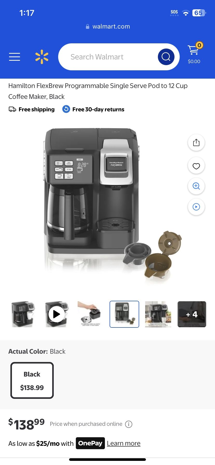 Brand new sealed coffee machine Hamilton beach flex brew asking $125