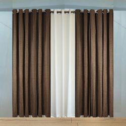 Thick Quality curtains, usable as Blackout curtains,  set of 2, Width 110" (280cm) × Length 84" (223cm)- Brown