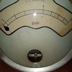 Antique Large Victor AC Ammeter Gage 81/2" To 10" --3 1/2"To 4 1/2" Listed $325 Looking For Best Offer