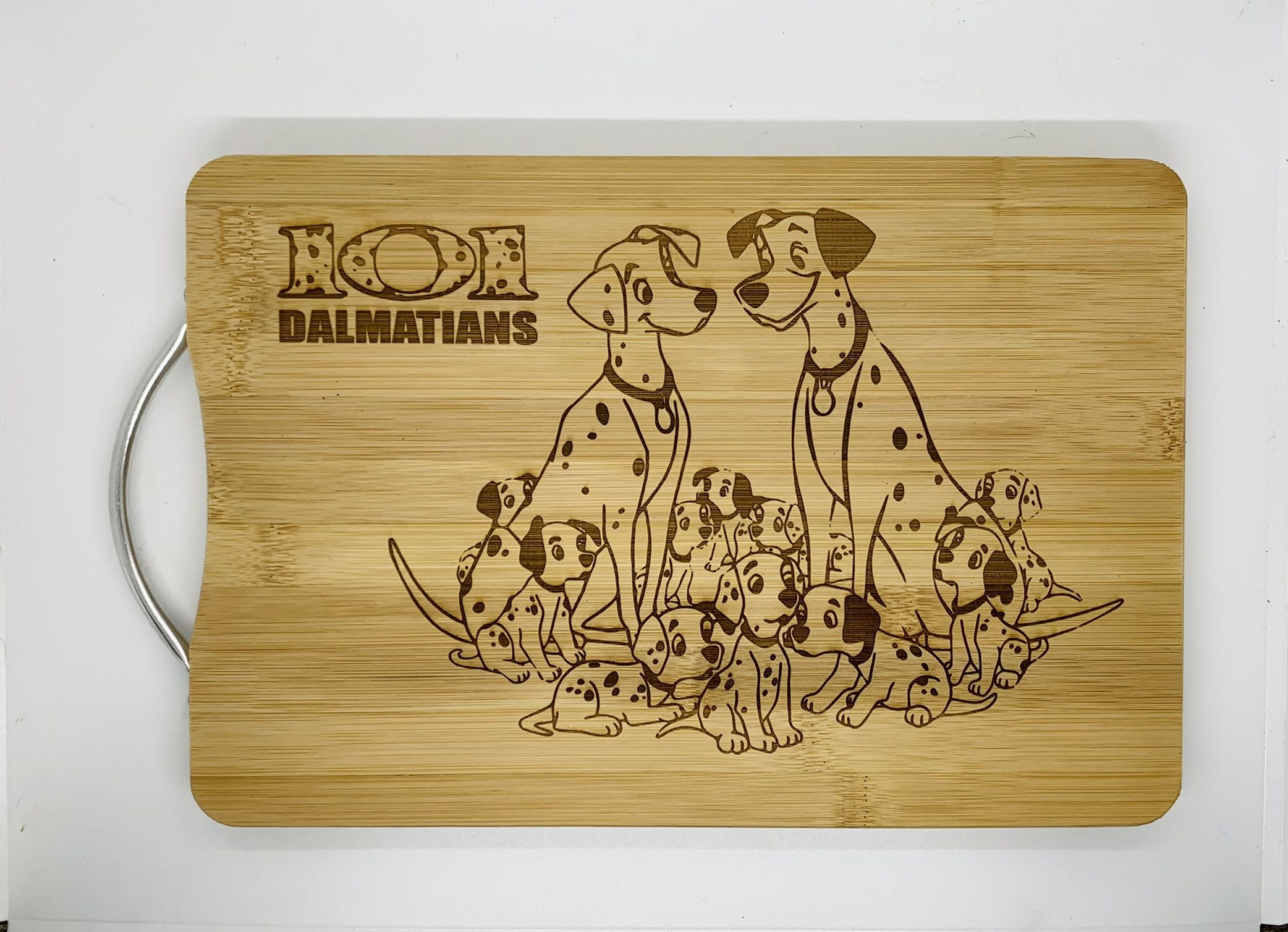 101 dalmatians laser engraved bamboo high quality cuttingboard pop gift