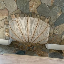 Fireplace Vintage Gold Shell Screen 