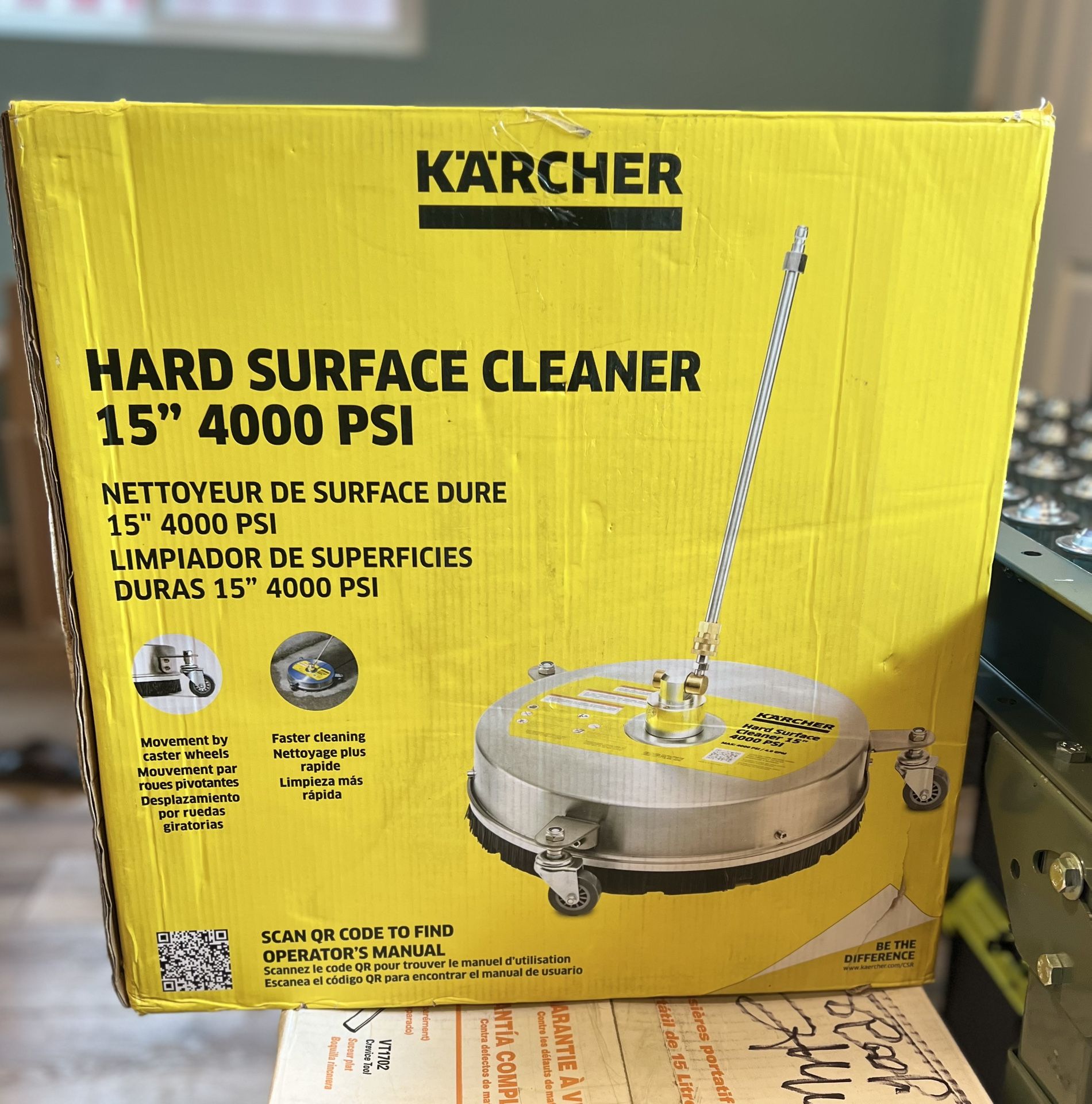 15 in. Metal Surface Cleaner, 4000 PSI Max, Pressure Washer Surface Cleaner with 2 Extensions Wands