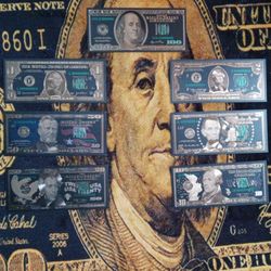 $100 Dollar Bill And More!( Rare !)And In Every Denomination ,These Am From The $100 Bill And Every One That's In Circulation!I Only Have 1 Full Set !