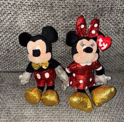 Glitter Mickey & Minnie Plush