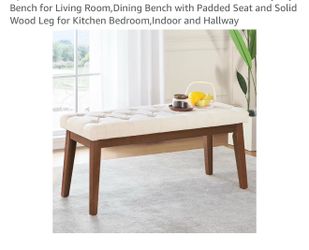 Upholstered Bench for Bedroom End of Bed,42.5-inch Entryway Bench for Living Room,Dining Bench(J3)