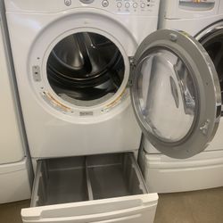 LG Front Load Electric Dryer With Pedestal Working Perfectly 