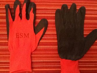 Black crinkle Palm coated work gloves
