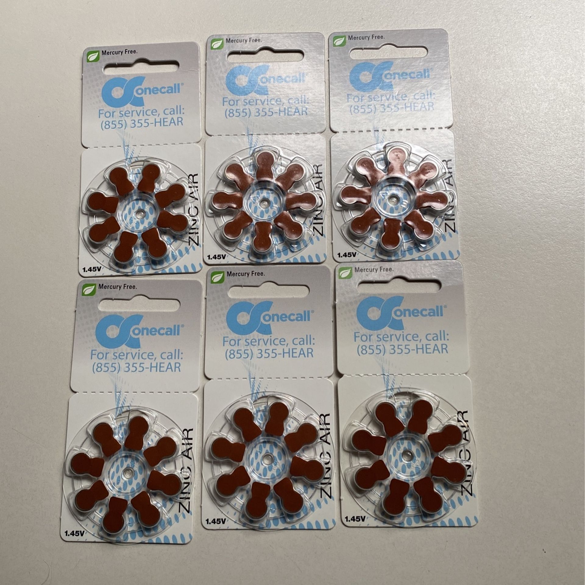 Mercury Free Zinc Air Hearing Aid Batteries 