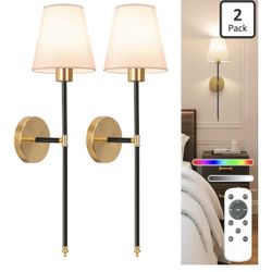 Black And Gold Rechargeable Light Sconces