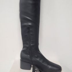 Black Thigh High Heeled Boots, Faux Leather, Great for many Styles, Halloween NEW by BAMBOO Womens 6