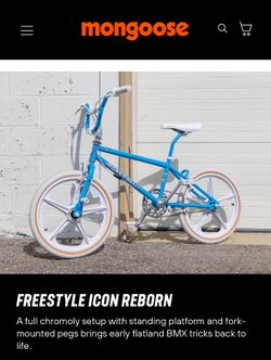 Mongoose FS-1 Classics Teal Blue 20" BMX Freestyle Bike 1985 Re-issue