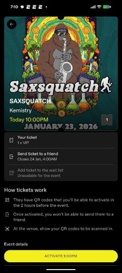 Saxsquatch Vip Tickets