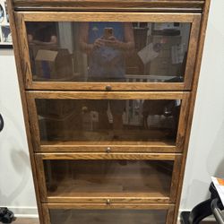 Glass Oak Book Case 