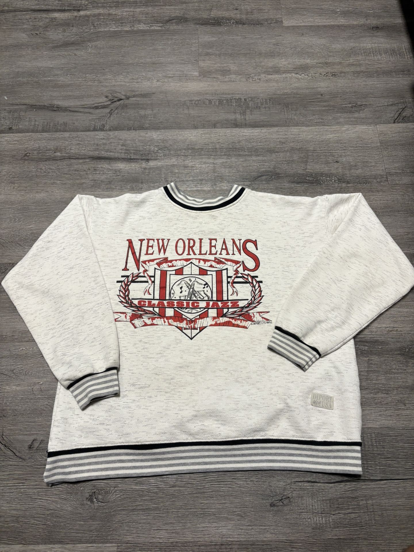 Diport USA New Orleans Vintage Gray Sweatshirt Crewneck Size Medium 1991 #1208