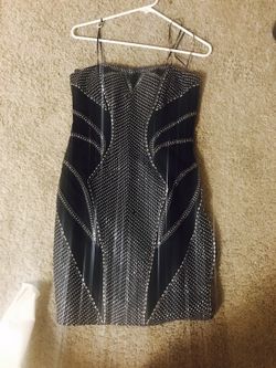 Black Studded Cache Dress