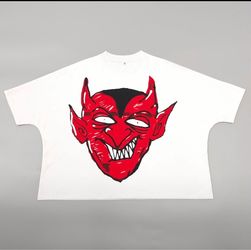 Billionaire White Oversized Devil Graphic T-Shirt