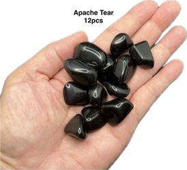 Apache Tear Genuine Obsidian Polished Stones 12 pcs 67.7g Total