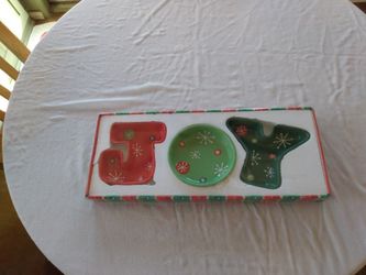 Christmas dishes- candy, nut, or snack bowls, set of 3