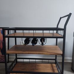 Bar Cart With Metal Frame