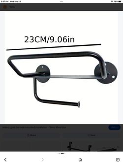 Toilet paper holder with phone shelf