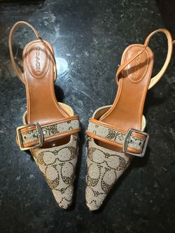 Coach Margot Slingback crystal signature Denim