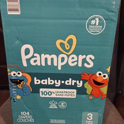 Pampers 104 count size 3 diapers