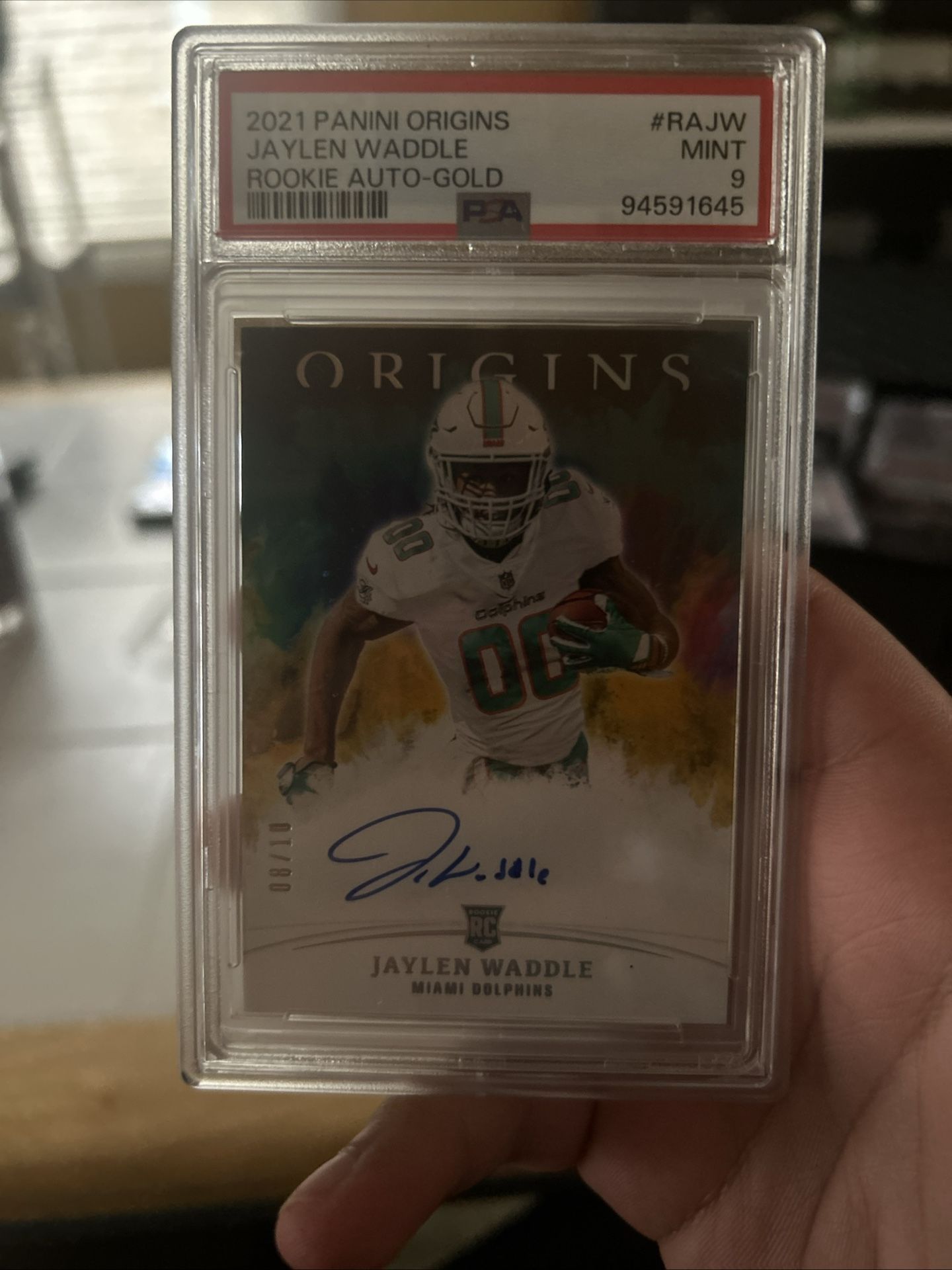 2021 PANINI ORIGINS ROOKIE AUTOGRAPHS #RAJW JAYLEN WADDLE ROOKIE AUTO-GOLD POP 1