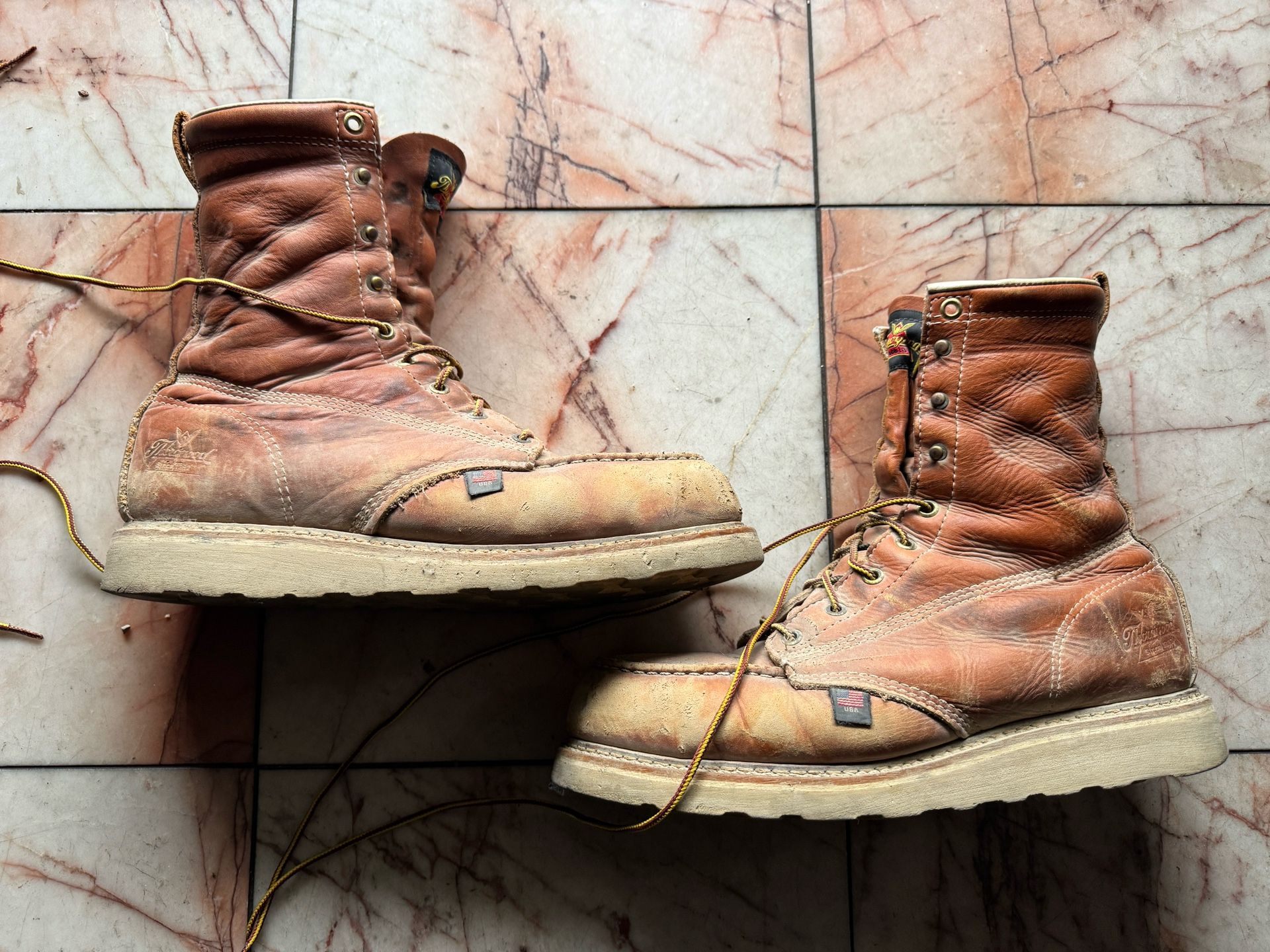 Thorogood Men's 8"  Sz 10.5D Tobacco Maxwear WedgeMoc-Toe Boots (contact info removed)