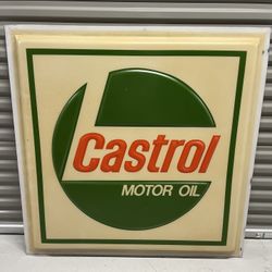 Vintage Castro Motor Oil Plastic Sign 