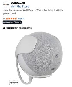 Wall Mount For Echo Dot 2 Pack (4th Gen) White