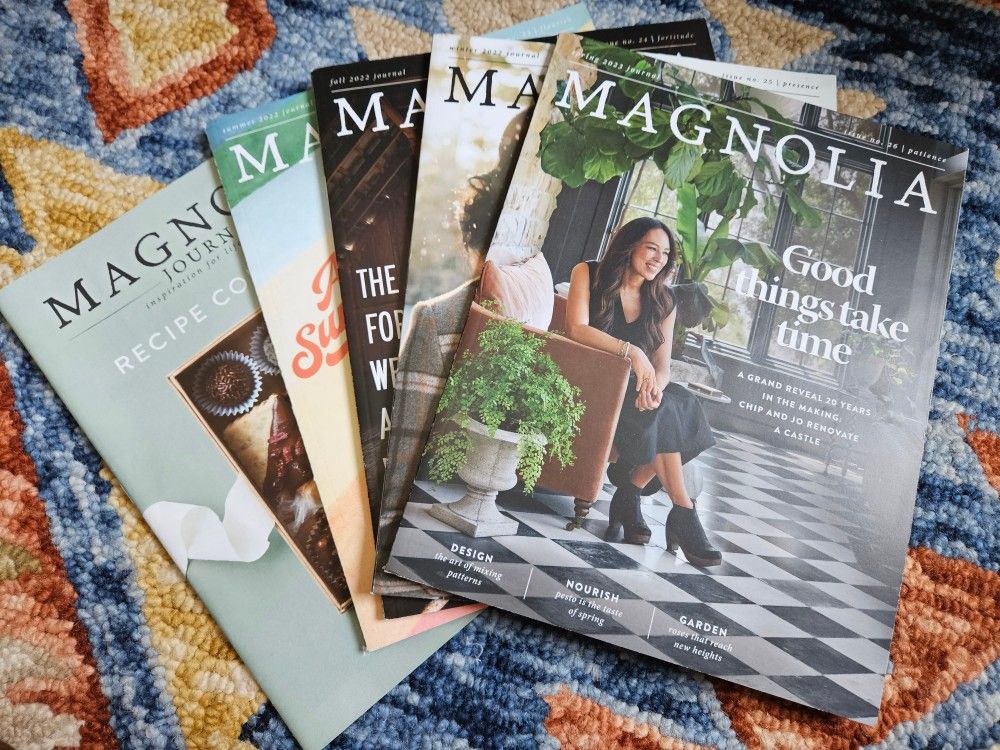 5 Magnolia Journal Magazines Joanna Gaines #23,24,25,26,28 2022 2023 + Recipe Collection