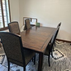 Large Solid Wood Dining Table And Chairs