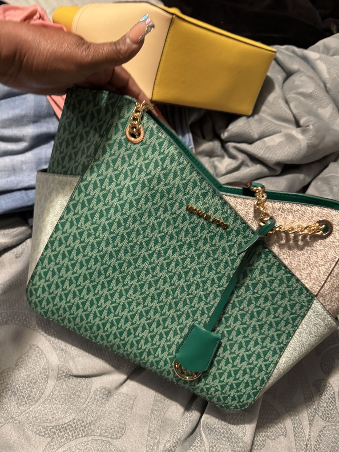 Michael Kors shoulder tote bag xchain large jet set MK signature