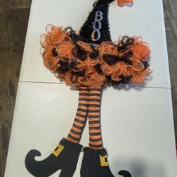Halloween Boo Witch Wreath 