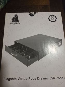 FlagShip Coffee Pod Drawer,50 Large Vertuo Pods Capacity,Black Metal
Diseño extraíble suave que se adapta debajo de la máquina de café, marco resisten