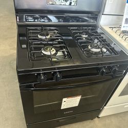 Amana 30” Gas Range/ Black & White