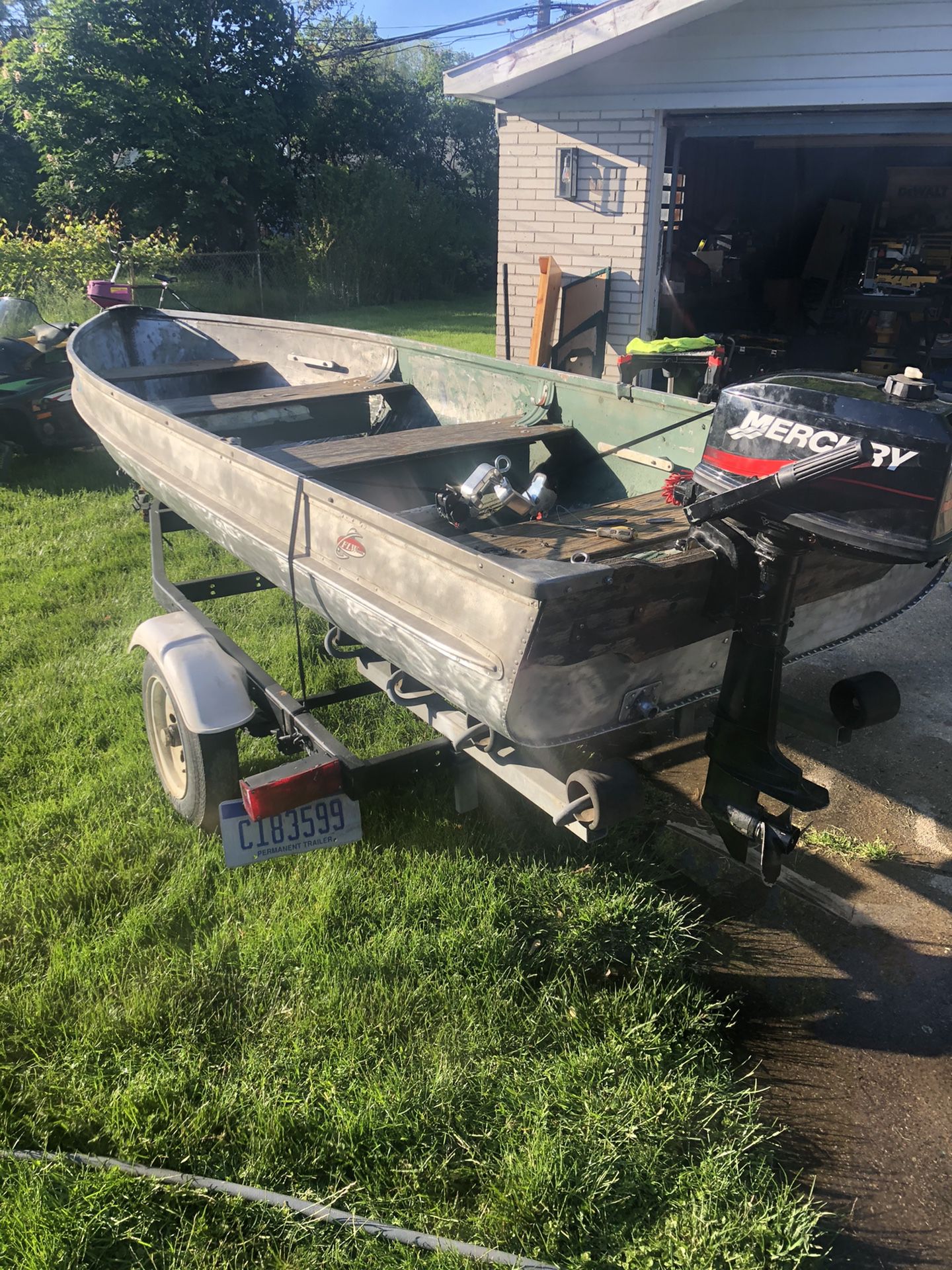 14ft boat and 5hp mercury outboard