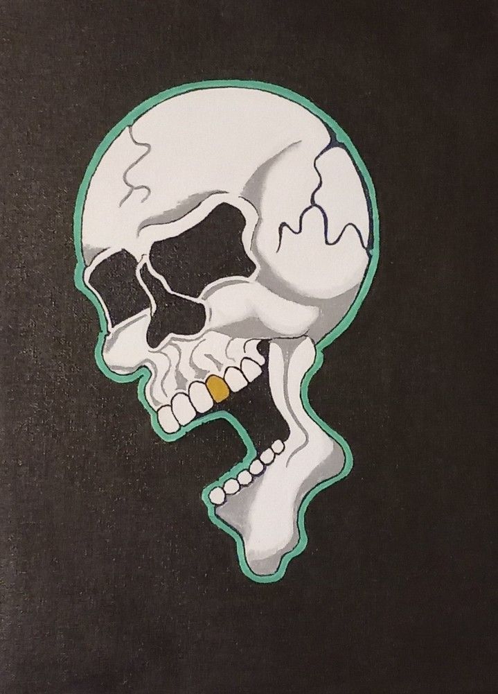 Zkull 💀 Tattoo Flash Style  Painting 