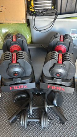 FitRx Smartbell Adjustable Dumbbells 52.5 lbs Pair w/ Bench