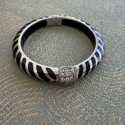 Vintage Angelique de Paris Bracelet Sterling 925 White Topaz bangle approx 3” in diameter  In great condition  Comes with original vintage pouch